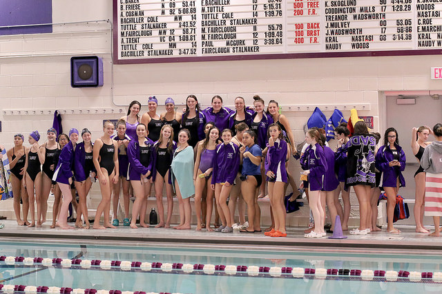 Girls varsity swim team competes at Section IX swim championships