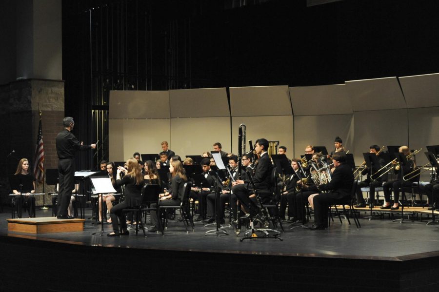 The 2018 high school winter concert starts off with chamber orchestra, voice and wind ensemble