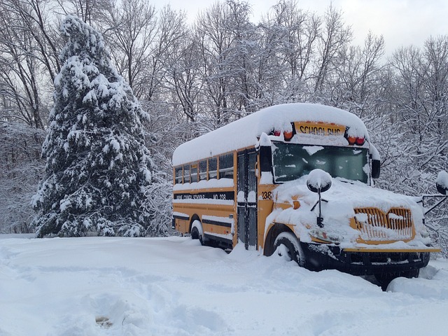 A common challenge during winter storms is making sure the buses are clear of snow in time for school to start.