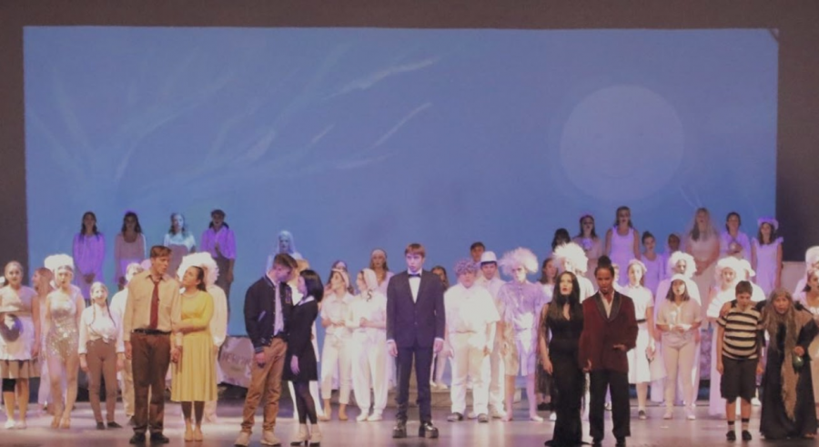 This image shows the 2019 spring musical performance of The Addams Family. There are possibilities that this year’s performance of the spring musical will be held virtually or in-person.  