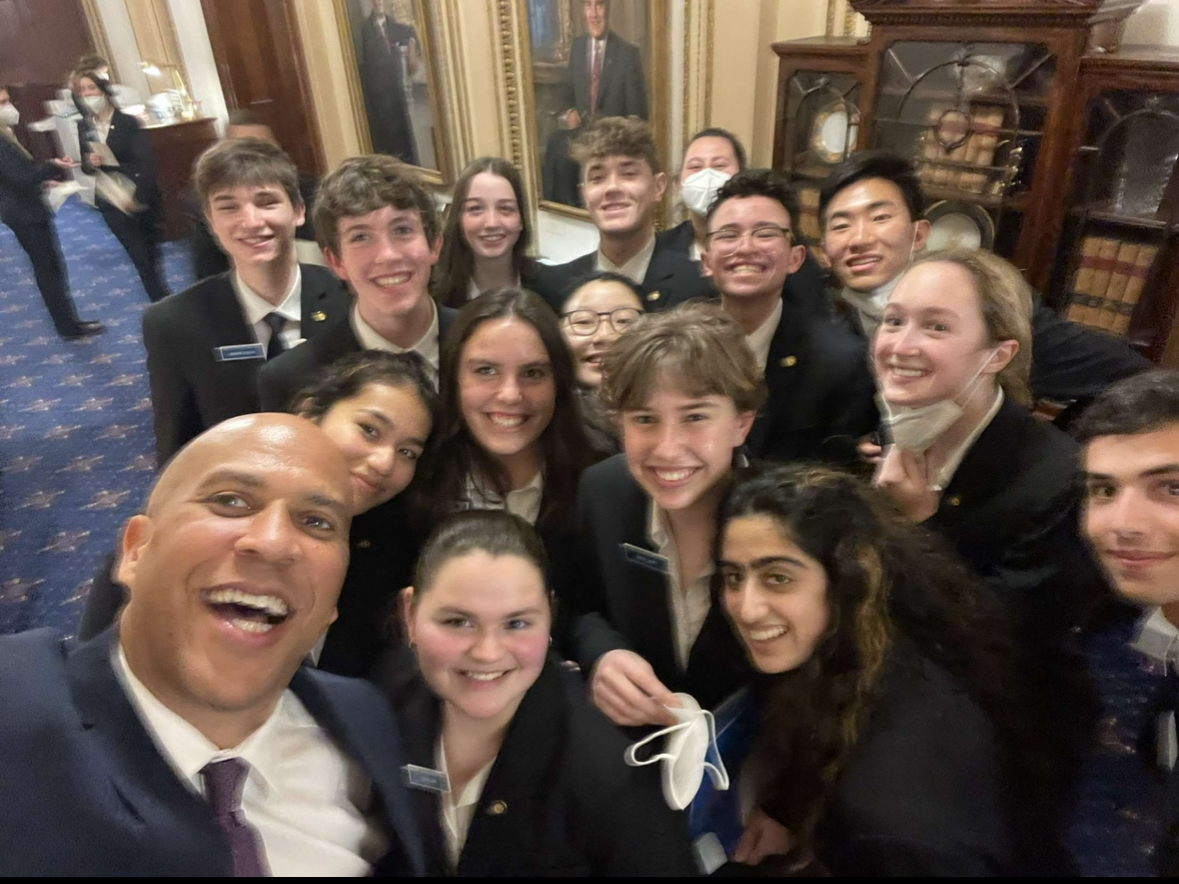 Fall 2022 Pages with Senator Cory Booker on their last day.
