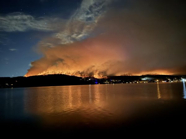 The Jennings Creek Fire was visible from across the lake.
(Photographer: Amber Corrado)